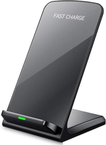 Wireless Charger, 15W Wireless Fast Charging Phone Stand for for iPhone 16 15 14 13 12 11 Pro Max XR Plus Samsung S23 S22 Google Pixel & Qi-Enabled Phone (Black)