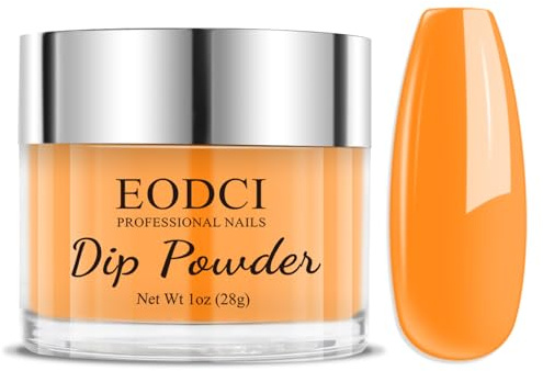 EODCI Nail Dip Powder Orange Yellow Color, EODCI Dipping Powder French Nail Art Starter Manicure Salon DIY at Home, Odor-Free and Long-Lasting, No Needed Nail Lamp Curing, 1 Oz