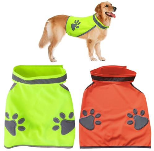 HDGSAFD Ropa Reflectante para Perros, Chaleco De Seguridad para Viajes para Mascotas, Ropa para Mascotas, Suministros para Mascotas, Chaleco Transpirable Y Cómodo para Mascotas, 2 Piezas