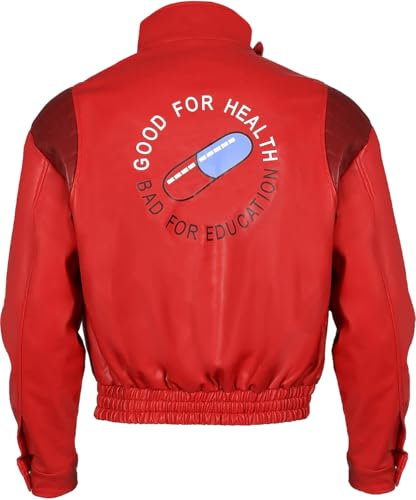Peak Fashions Neo-Tokyo Shotaro Capsule Pill Jacket – Inspiré du streetwear rebelle futuriste, Rouge - Similicuir, XXL