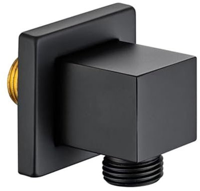 Sortie murale carrée en laiton massif coudée G1,27 cm pour raccord de tuyau de douche, noir