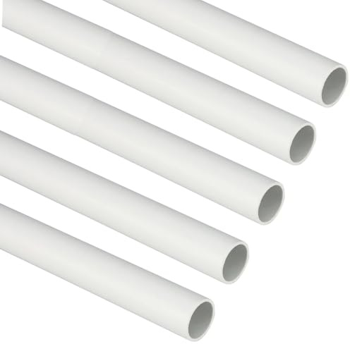 10 metri tubo rigido, 5 barre da 2mt, liscio, diametro esterno ⌀16 mm, tecnopolimero ad alta resistenza, classificazione leggera 2221, grigio, canalina esterna impianto elettrico, cavi elettrici