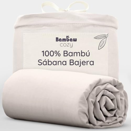 Bambaw Bamboo Fitted Sheet King Size 150x200 cm, Deep Pocket 35 cm, Cooling Sheets for Night Sweats, 100% Bamboo Viscose Bedding, Anti Bacterial & Hypoallergenic Bedding, King Size Bed Sheet (Sand)
