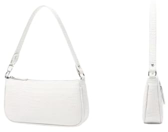 Generisch Damen Umhängetasche Vintage Retro – Kleine Schultertasche mit Krokoprägung im 90er Jahre Stil, Handtasche Mini Bag als Henkeltasche für Frauen (Klassisches Design)