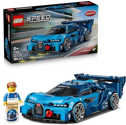 LEGO Speed Champions Super Auto Sportiva Bugatti Vision GT - Modello di Macchina Giocattolo con Minifigure da Collezione - Idea Regalo per Bambini da 9 Anni in su Fan degli Sport Motoristici - 77253