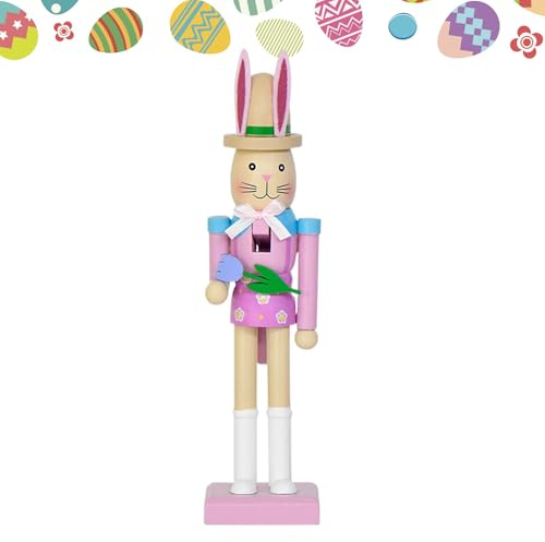 Osterhasen Nussknacker Figuren -Figur Deko für Partys, Osternuss Dekoration für Frühling Tisch Kamin Mantel Treppe Geländer Außen