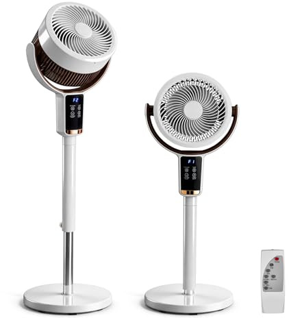LEADZM Zirkulationsventilator 62-115cm 3 Stufen 12h Timer | 80° Horizontaloszillation für gleichmäßige Raumluft