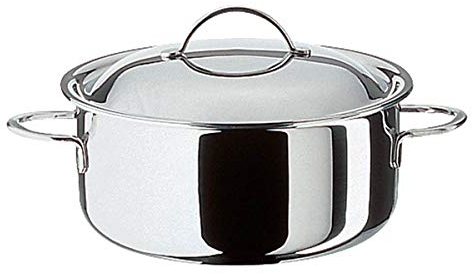 Spring CRISTAL Bratentopf mit Deckel | rostfreier Edelstahl | Ø 16 cm, Höhe: 7,5 cm | 1,4 ltr. | induktionsgeeignet | Bräter mit Deckel backofengeeignet | Spülmaschinenfest | Kochtopf