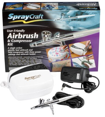 Spraycraft SP30KC Airbrush & Compressor Kit – Single Action Gravity Feed Brush Set