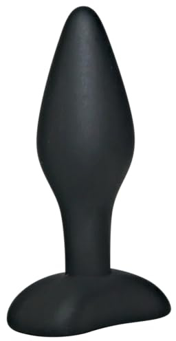 Black Velvets Anal-Plug small - erotisches Anal-Toy für Frauen und Männer, mit seidig glatter Oberfläche, mit praktischem Standfuß, schwarz