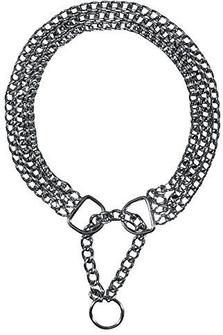TRIXIE Zug-Stopp-Kettenhalsband Größe L–XL: Halsumfang 60 cm/2,5 mm in silber - stabiles Kettenhalsband 3-reihig für große bis sehr große Hunde, verchromt, leicht zu reinigen, 2268