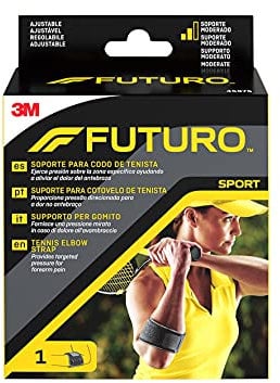 FUTURO Soporte codo de tenista Sport, ejerce presión sobre la zona específica ayudando a aliviar el dolor del antebrazo, ajustable