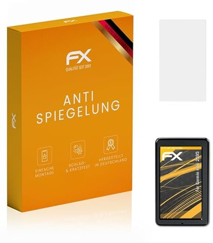 atFoliX Panzerfolie kompatibel mit Garmin nüvi 2595 Schutzfolie, entspiegelnde und stoßdämpfende FX Folie (3X)