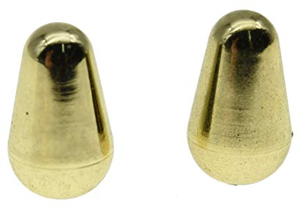 KAISH 2 stücke Gitarre 5 Wege Pickup Wahlschalter Tippschalter Kappe Schalter Knopf für USA Stratocaster Gold
