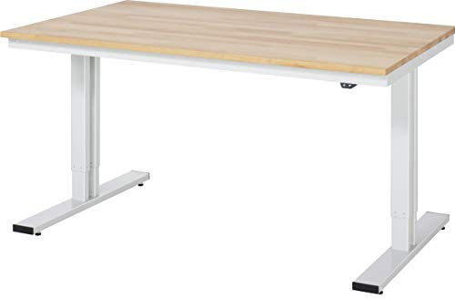 Rau 08 Wt-150-100-B Werktisch Serie Adlatus 300 (Elektrisch Höhenverstellbar), Lichtgrau