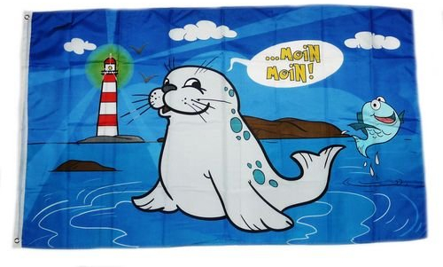 Fahne/Flagge Moin Moin Leuchtturm 90 x 150 cm