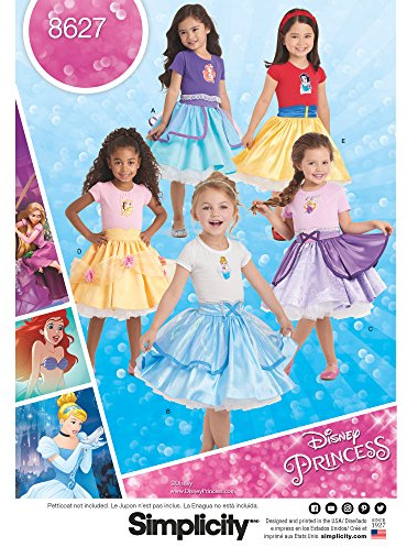 Simplicity 8627Pattern 8627 Child's Disney Character Skirts, Paper, White, A (3-4-5-6-7-8)