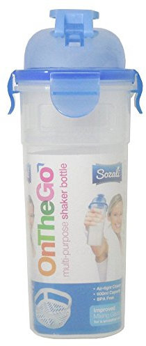 Pack of 4 Sozali Gym Travel Sports Protein Shaker Bottle 600 ml