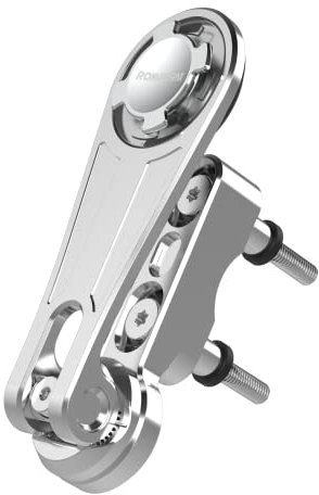 Rokform Supporto per cellulare per moto, compatibile con la maggior parte delle Harley, metriche e Indian Cruiser, protegge il telefono tramite RokLock e magnete integrato (alluminio lucido)