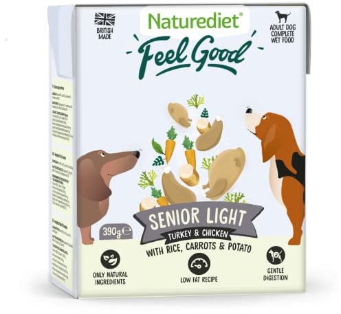 Naturediet - Feel Good Wet Dog Food, Natural and Nutritionally Balanced, Senior-Lite, 390g (Pack of 18)