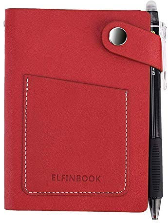 Notizblock für Wiederverwendbares Intelligente Aufbewahrung mit Löschbarem Stift,A6 Wiederbeschreibbares Notizbuch, Notizbuch aus Leder, Persönlicher Organizer, Notizbuch aus Leder (Red)
