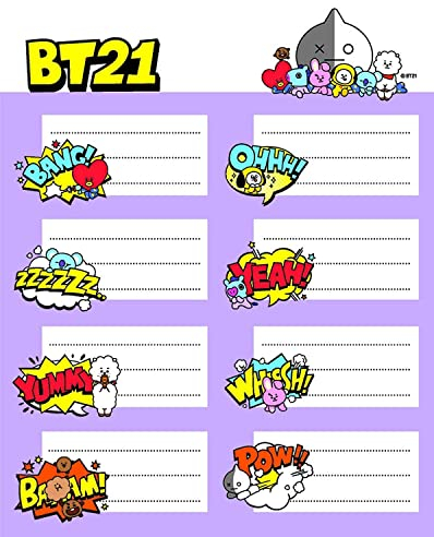 Erik Aufkleber BT21 - Etiketten Selbstklebend zum Beschriften - Offizielles BT21- Merchandising
