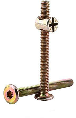 Möbelschraube, 10 Stk. Möbelschrauben aus M6-Kohlenstoffstahl mit Laufmuttern Passmuttern-Verbindungsschraube(80mm)