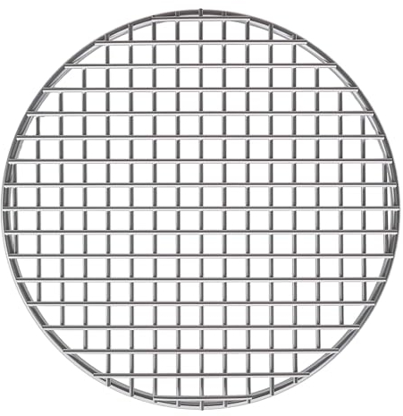 Turbokey Grillrost, rund, Edelstahl, Durchmesser 21 cm, schwerer Kreuzdraht, Dampfkühlung, Grillrost/Kohle-Backnetz/Grill/Pfannenrost (210 mm)