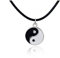 LAFATINA Herren Damen Halskette Edelstahl Tai Chi Yin und Yang Anhänger Schwarze Lederschnur Kette Kragen Halskette Halsband Halloween Schulabschluss