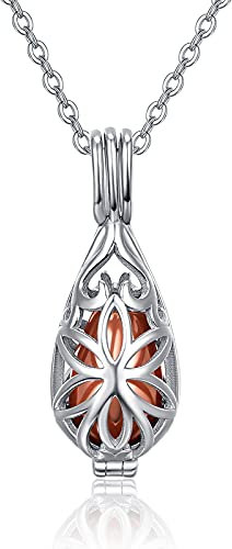 praymos Ashes Jewellery Urn Necklace for Ashes Keepsake Cremation Jewellery Urn for Ashes Hollow Waterdrop Pendant Teardrop Memorial Jewelry