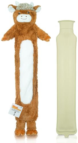Things2KeepUWarm Long Hot Water Bottle Seasonal Design (Highland Cow)