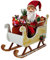 abc HOME | Dekofigur Weihnachtsmann mit Schlitten | LED`s | batteriebetrieben | 41 cm B