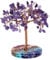 Nupuyai Kristall Edelstein Baum mit 7 Chakra Steine Harzbasis, Kupferdraht Geldbaum Feng Shui Bonsai Baum des Lebens Deko für Zuhause, Büro und Glück (Amethyst)