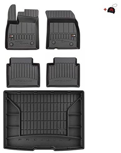 MOTOS Set de alfombrillas de goma y alfombrillas de maletero para Ford Focus IV desde 2018 Mejora la comodidad de tus viajes con la alfombrilla antideslizante para coche 3D- alfombrillas para todo tip