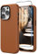 SURPHY für iPhone 14 Pro Leder Hülle mit Displayschutzfolie, Kunstleder Handyhülle iPhone 14 Pro Case 6,1 Zoll, Dünne Protective Schutzhülle (mit Mikrofaserfutter), Braun
