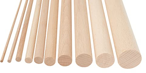 Baguette en bois ronde JOWE - Hêtre - 1 pièce - Idéal pour mobiles et décorations naturelles