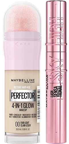 Maybelline New-York - Duo Teint & Yeux - Perfecteur de Teint Illuminateur Instant Glow Perfector 4-in-1 + Mascara Sky High Edition Limitée - Daylight Glow