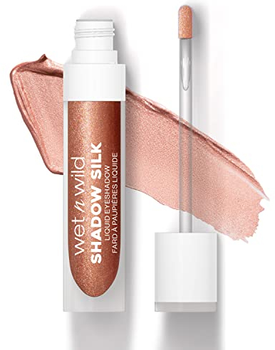 Wet n Wild Shadow Silk Liquid Eyeshadow, Ombretto Liquido Altamente Pigmentato con Finitura Shimmer, Asciugatura Rapida, Facile da Applicare con Applicatore a Bacchetta, Tonalità Heart Of Rose Gold