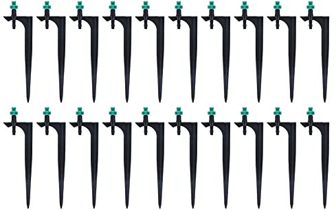 Gotero de riego, 20 unids/bolsa con inserto de tierra emisores de riego por goteo de árboles frutales para jardinería(180 grados (verde))