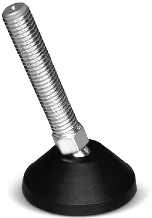 RUBBERGIANT Pieds réglables M12 x 75 mm – 450 kg – Pieds de nivellement robustes pour machine de table et meubles I Inclinaison (4, M12 x 75 mm – Base de 50 mm)