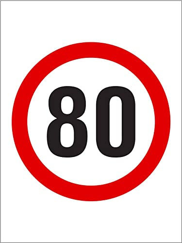 Vitesse De 80 Km Panneau D'Avertissement Métal Mur Signe Métallique Panneau Plaque Deco Metal Pour Intérieur Extérieur 20X30cm