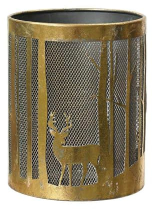 zeitzone Windlicht Gold Hirsch Wald Rentier Eisen Laterne Kerzenhalter Weihnachten 20cm