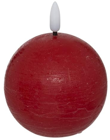 Atmosphera LED-Kugelkerze, Molia, Durchmesser 12 cm, Rot