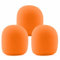 LEFXMOPHY SM58 Windscreen，Mic Foam Replacement for Shure SM58 Vocal Microphone Pop Filter, Orange Noise-cancellation Windsock Cover 3-pack