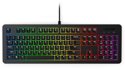 Lenovo Legion K310 RGB Wired Gaming Keyboard - Ultra-Fast Reaction Time with Tactile Keys, Quiet Key Membrane Switches, Silent Operation, RGB Illumination - Water Resistant & Compact Design