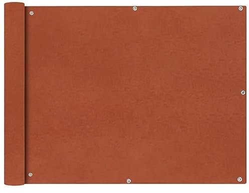 BaraSh Balkonsichtschutz Oxfordgewebe 90x400 cm Terracotta Balkon Sichtschutz Bespannung Terrasse Windschutz Sonnenschutz Balkonsichtschutz Balkonbespannung Balkonverkleidung