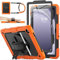 SEYMAC stock for Samsung Galaxy Tab A9 Plus Case 11 Inch 2023, Heavy Duty Shockproof Cover with Screen Protector, 360° Rotating Stand/Hand Strap & Pen Holder for Samsung A9+ Plus Tablet Case, Orange