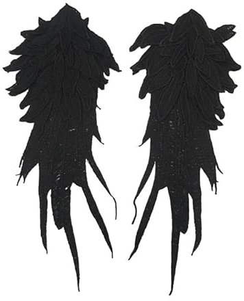 2pcs 3D Blume Spitze Stickerei Ausschnitt Spitzenkragen Nähen Patch Applikation Spitzenkragen Stickerei Spitzenbesatz Häkelspitze Patch für Kleid DIY Kostüm Kleidung Hochzeitskleid Deko Schwarz