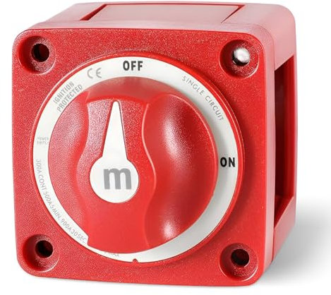 Osznmmg Battery Switch Dual Battery Isolator, 12V Battery Switch 300A Battery Disconnect Power Switch, Power Disconnect Cutout Isolator for Boats Trucks Trailers RVs