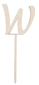 Sallys Cake Topper Buchstaben nachhaltig aus echtem Holz, ökologisch abbaubar, zum Bemalen oder Einsprühen - Tortendeko Kuchendeko Cupcake Kuchen Torten Geburtstag Party (W)